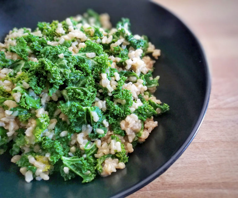 Risotto de chou kale vegan Recette simple et healthy