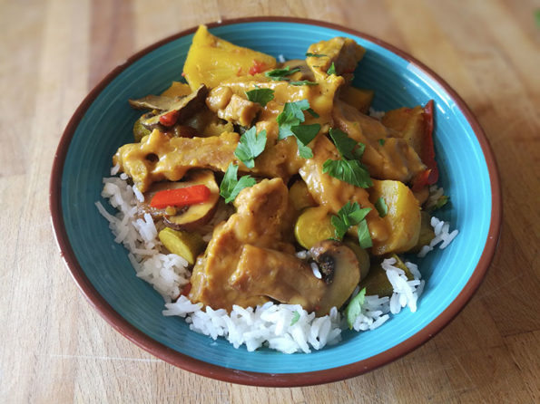 Wok sucré salé au seitan