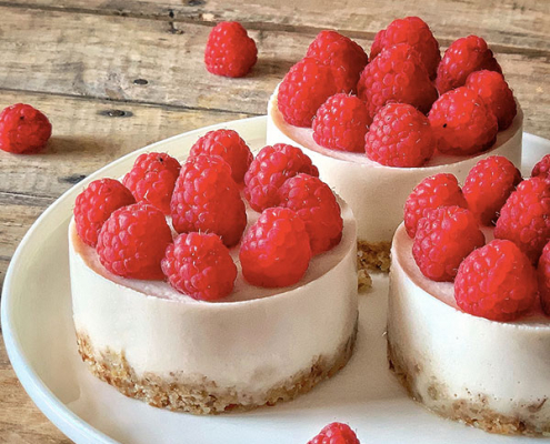 cheesecake vegan citron framboise