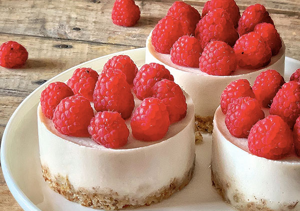 cheesecake vegan citron framboise