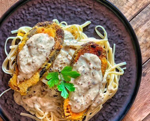 aubergine vegan panée