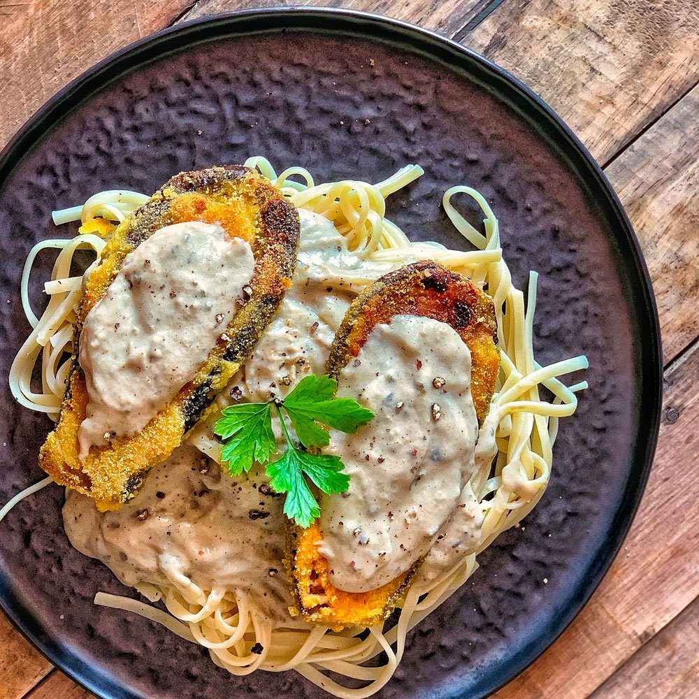 aubergine vegan panée