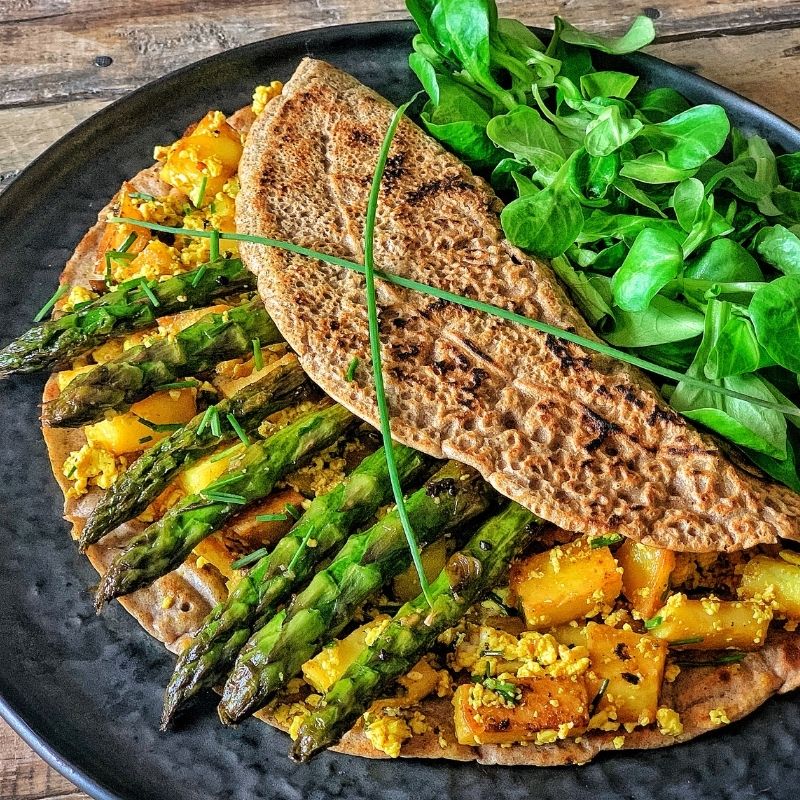 crêpes vegan aux asperges